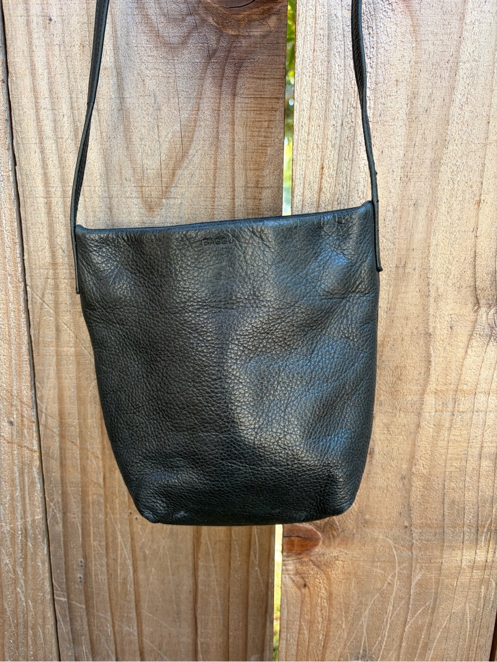 BAGGU Vintage Crossbody Black Leather